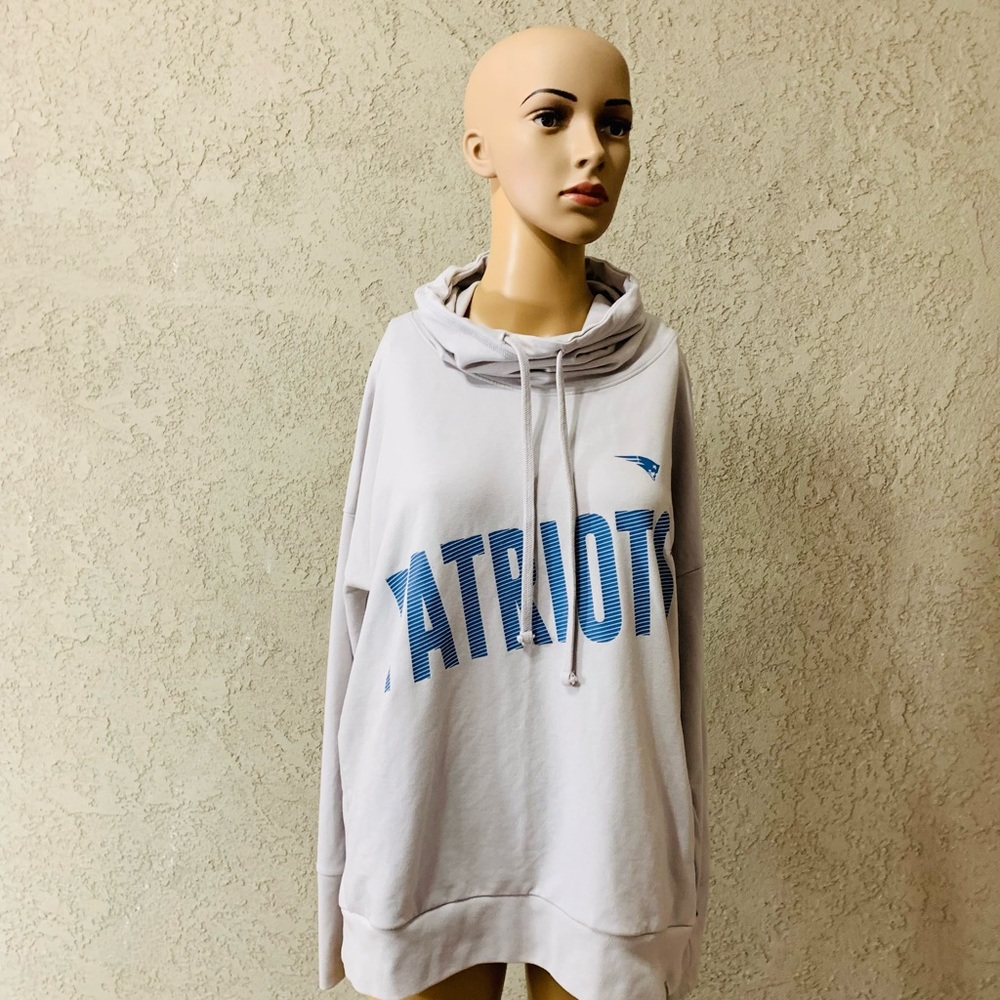 New England Patriots Lightweight Jersey Knit Funnel Neck Sweater Size L - Picture 11 of 13